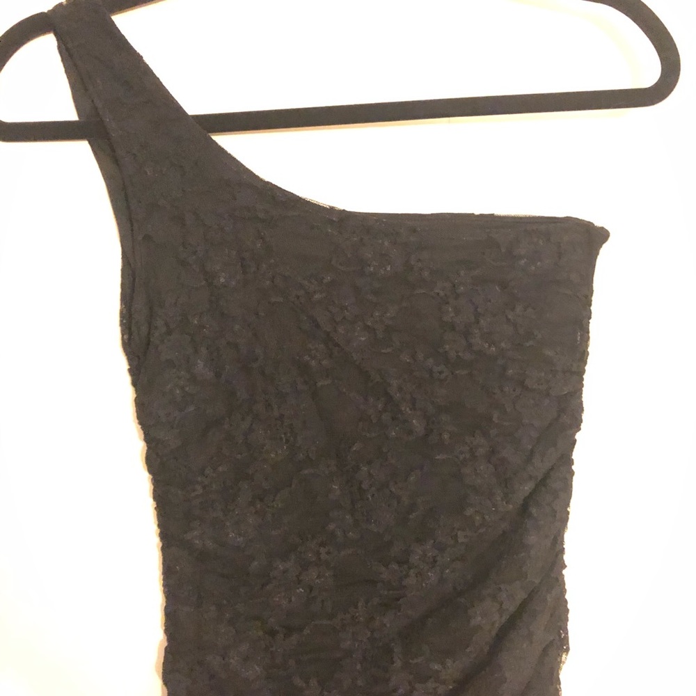 M Black One Shoulder Lace Dress